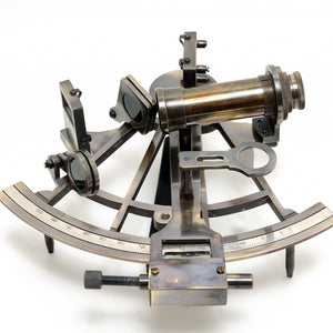 8.5" X 8" X 4.5" Nautical Sextant In Wood Box  Large