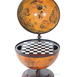13" X 15" X 19" Red Globe With Chess Holder