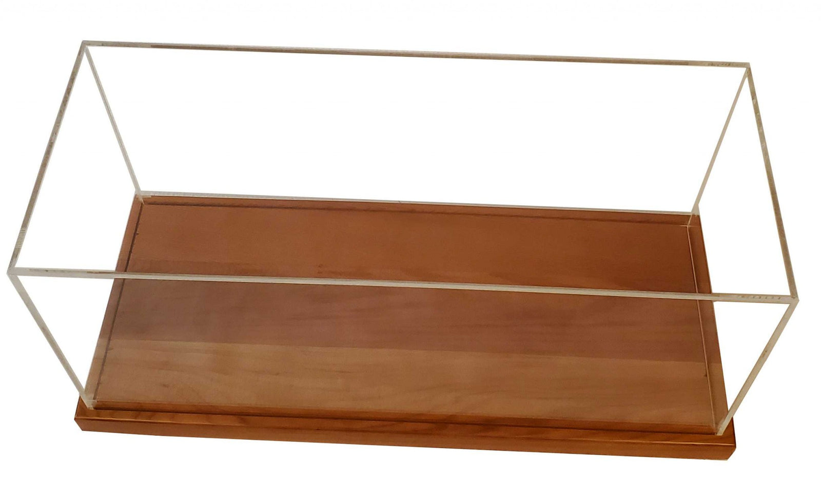 28" Wood Brown Glass Standard Display Stand