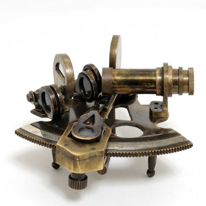 4" X 4" X 2.5" Nautical Sextant In Leather Case Small