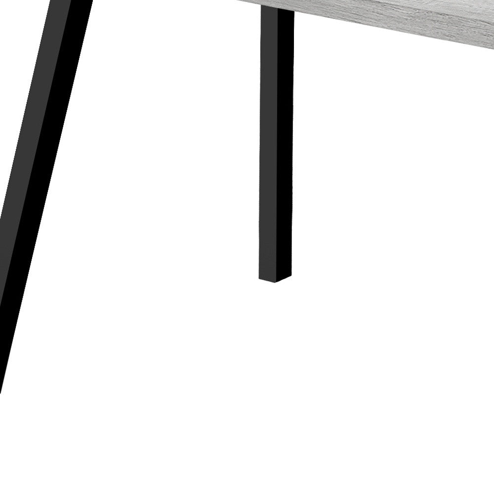 60" X 36" X 31 " Grey Black Metal Dining Table