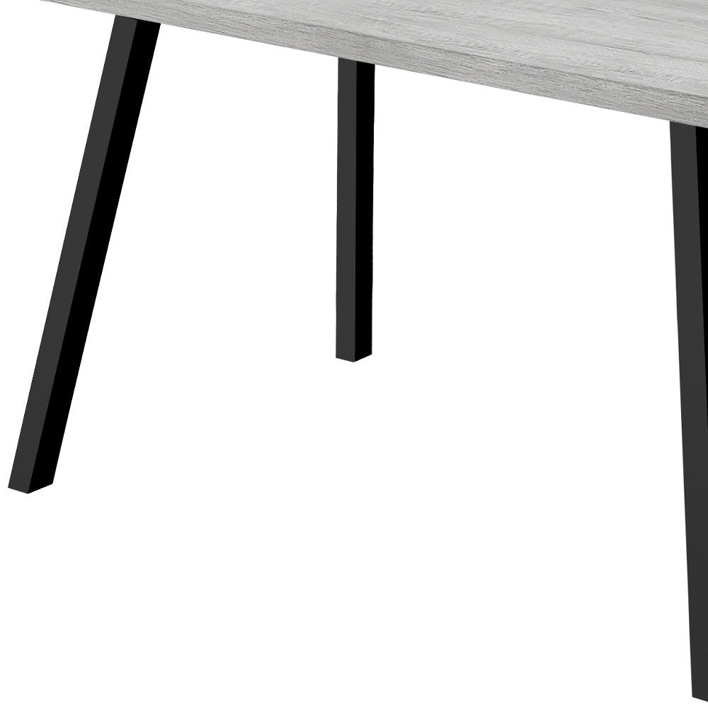 60" X 36" X 31 " Grey Black Metal Dining Table