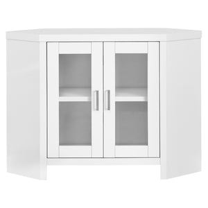 White Corner Tv Stand With Glass Doors