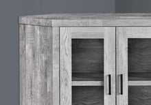 Reclaimed Wood Gray Finish Corner Tv Stand With Glass Doors