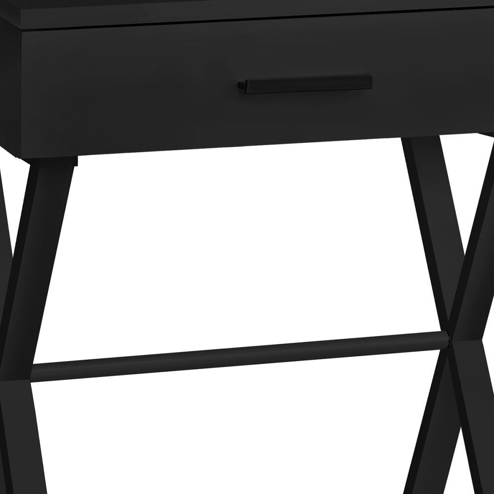 18.25" X 12" X 22.25" Black Metal Accent Table