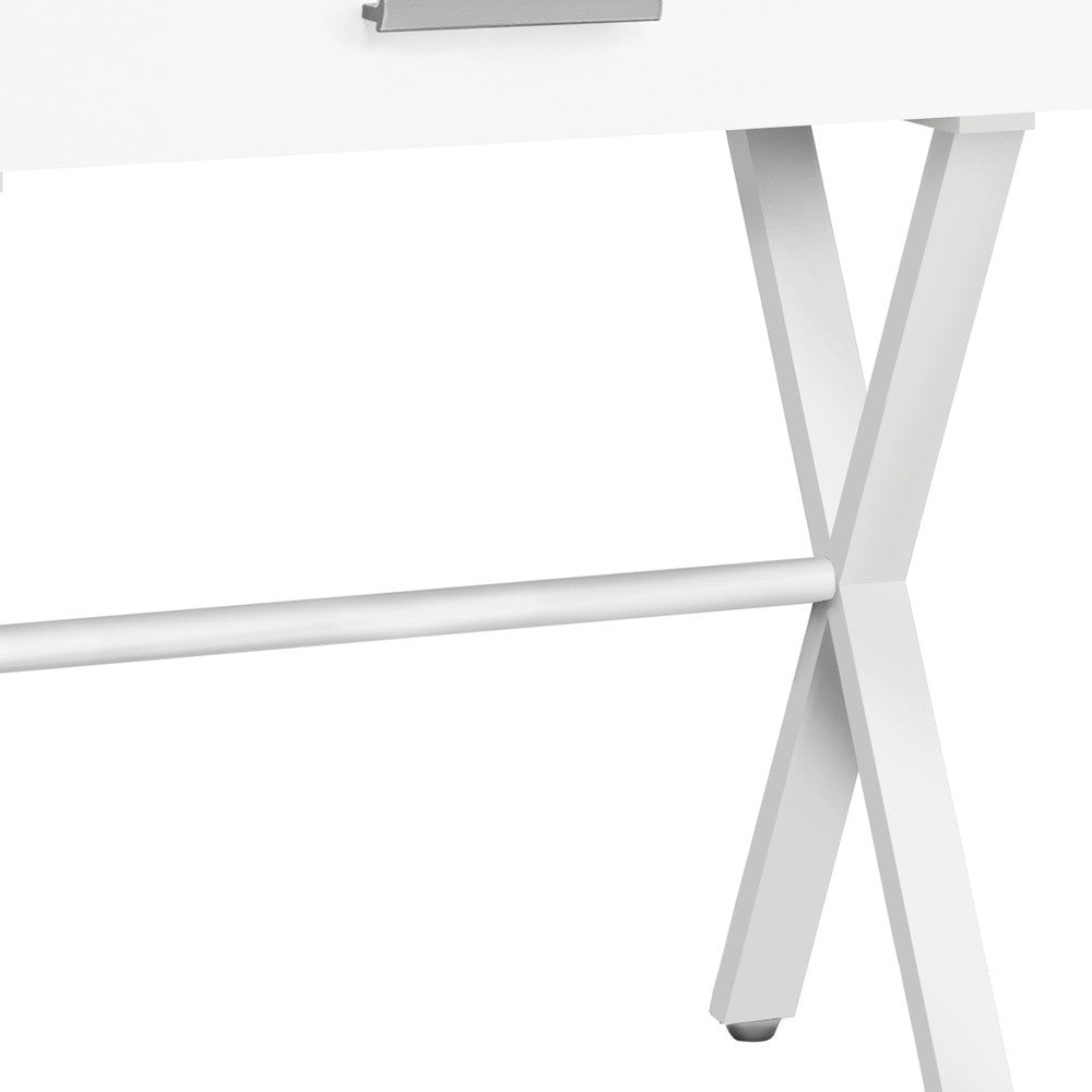 18.25" X 12" X 22.25" White Metal Accent Table