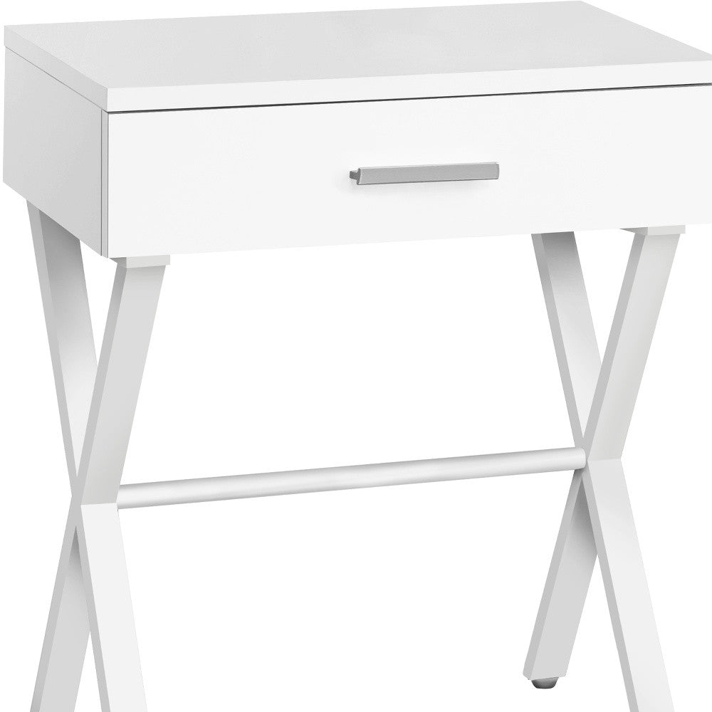 18.25" X 12" X 22.25" White Metal Accent Table