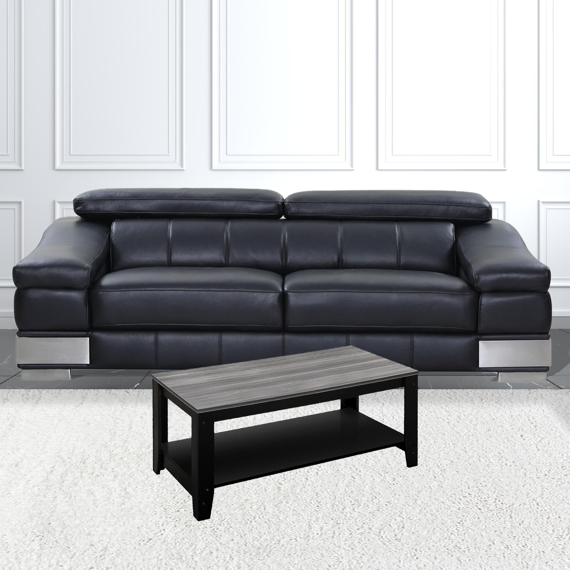 Black Grey Top Table Set  3Pcs Set