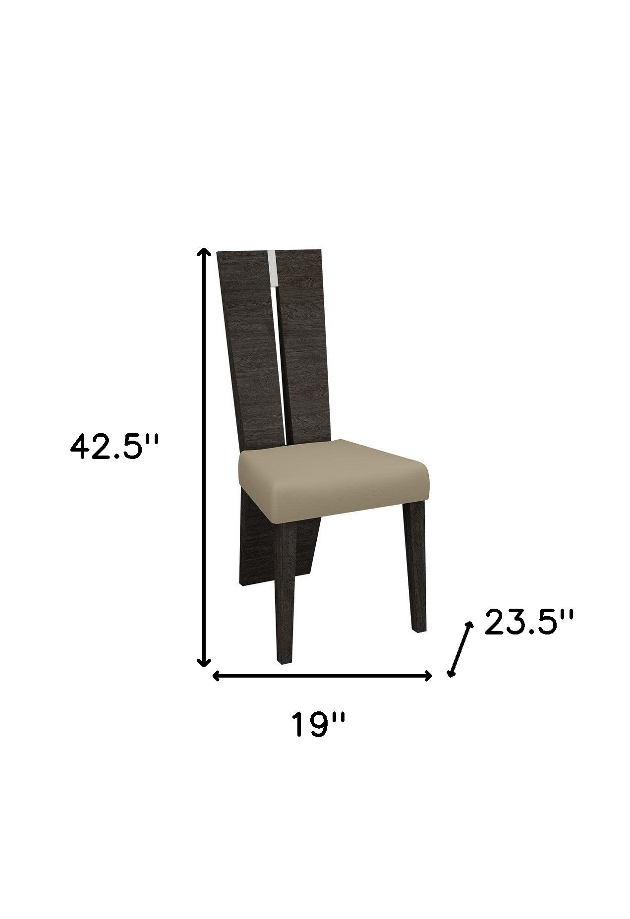 Set Of 2 Gray Alder Ladder Back Dining Chairs