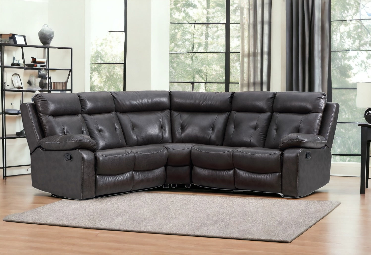 80" X 80" X 40" Dark Gray  Sectional