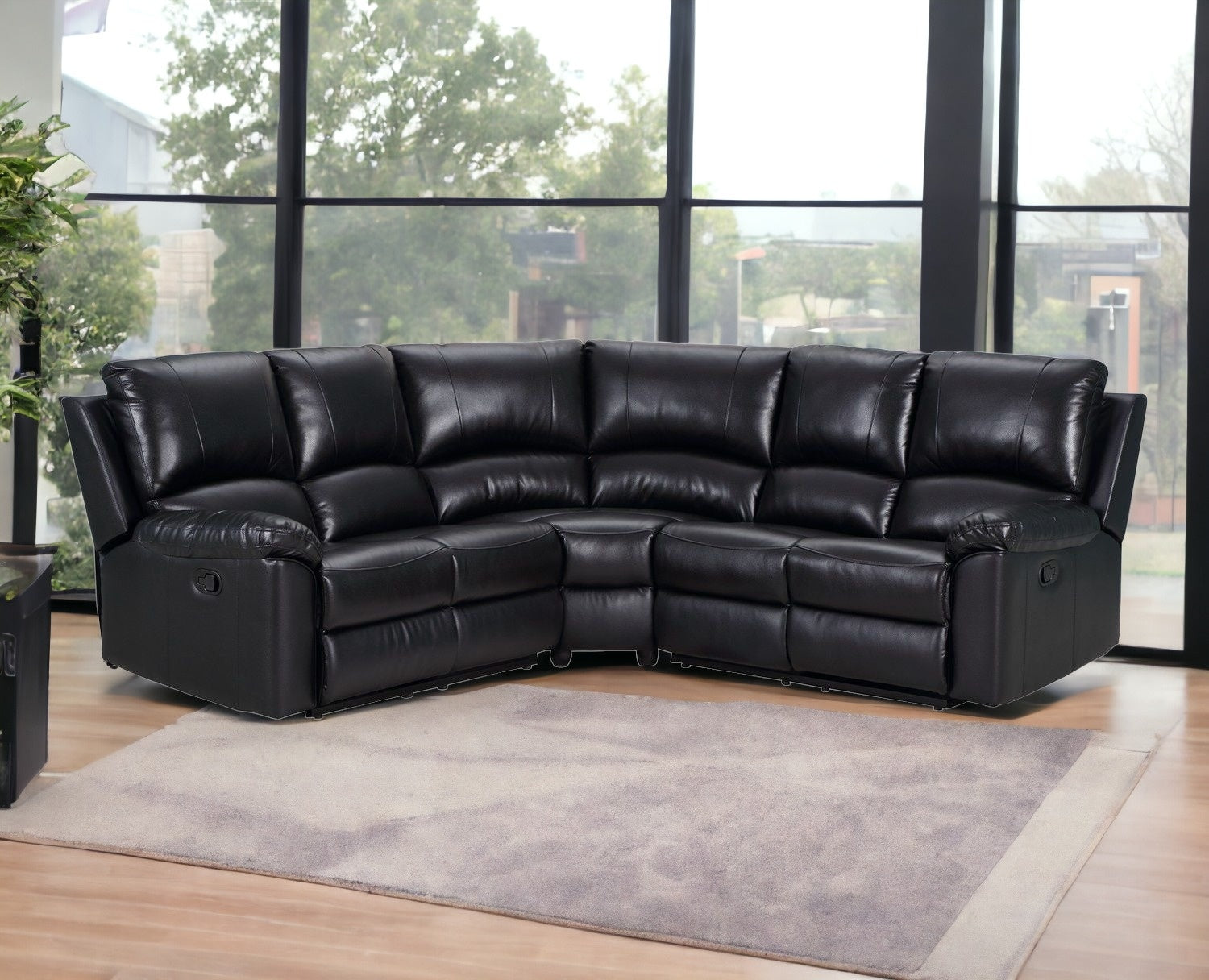 80" X 80" X 39" Black  Sectional