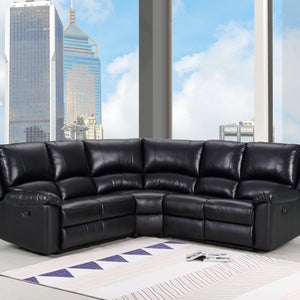 80" X 80" X 39" Black  Power Reclining Sectional
