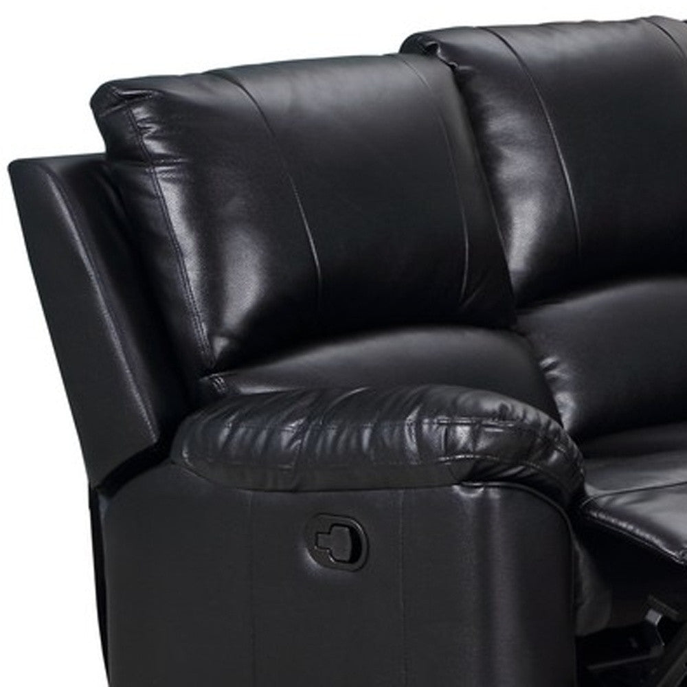 80" X 80" X 39" Black  Power Reclining Sectional