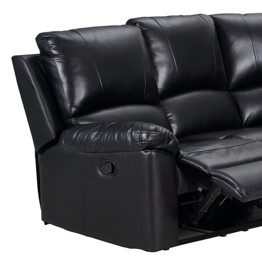 80" X 80" X 39" Black  Power Reclining Sectional