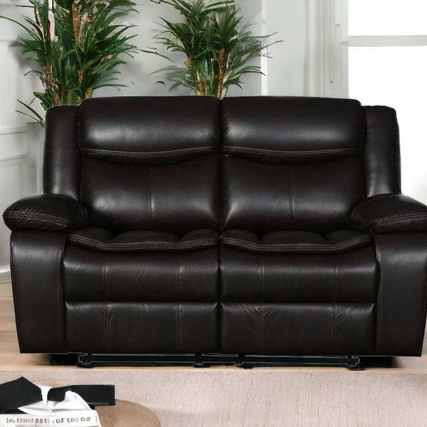 Brown Loveseat - 64" x 36" x 40"