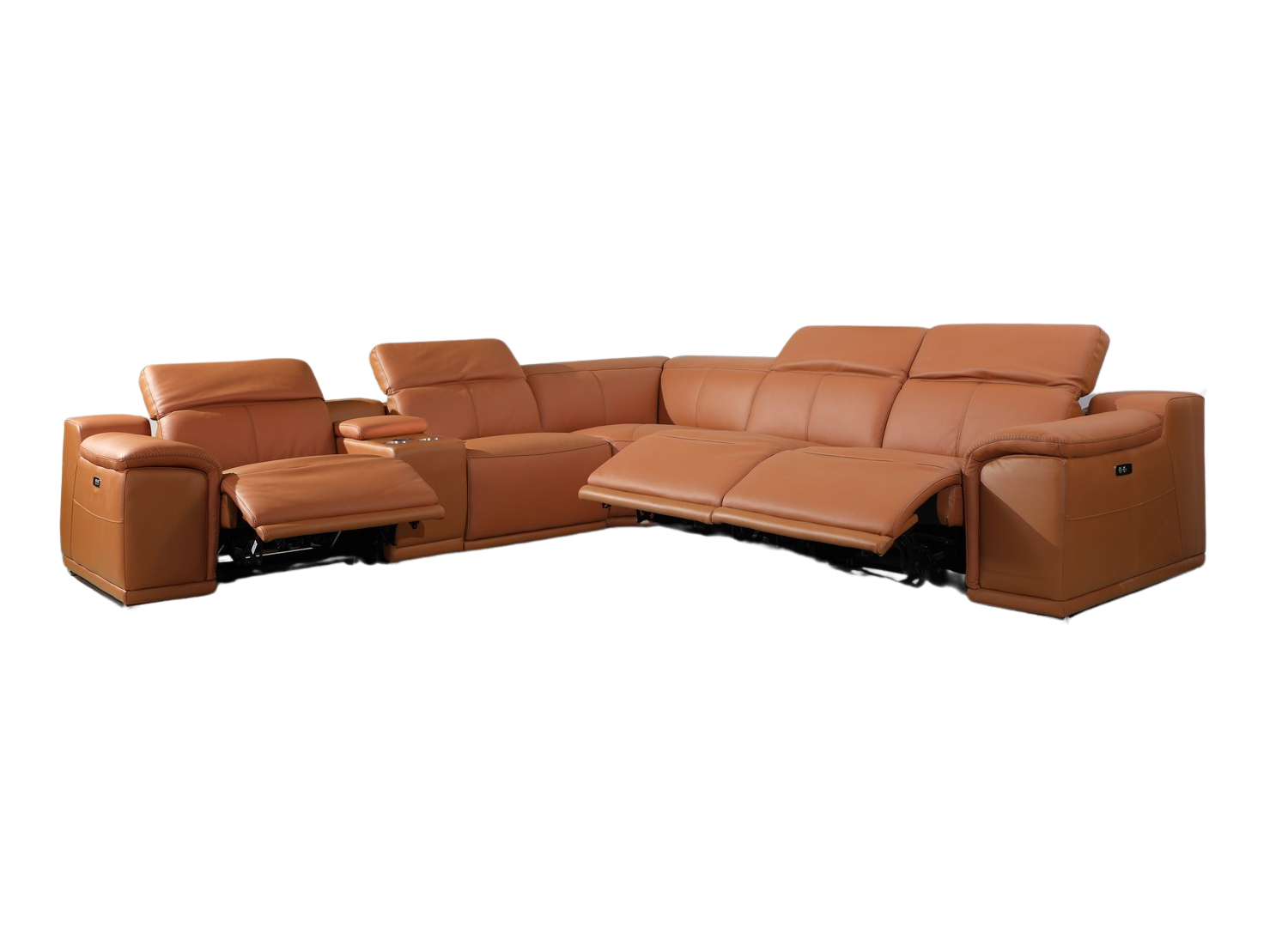 212" X 240" X 19"1.2" Camel Power Reclining 6"Pc Sectional