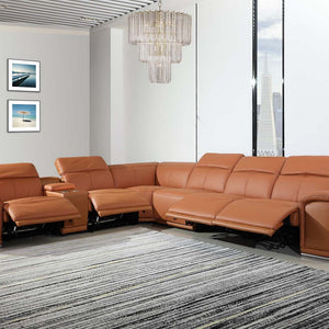 254" X 280" X 237.4" Camel Power Reclining 7Pc Sectional