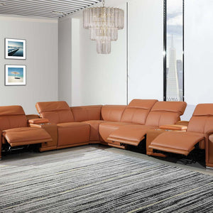 154" X 200" X 162".2 Camel Power Reclining 8Pc Sectional