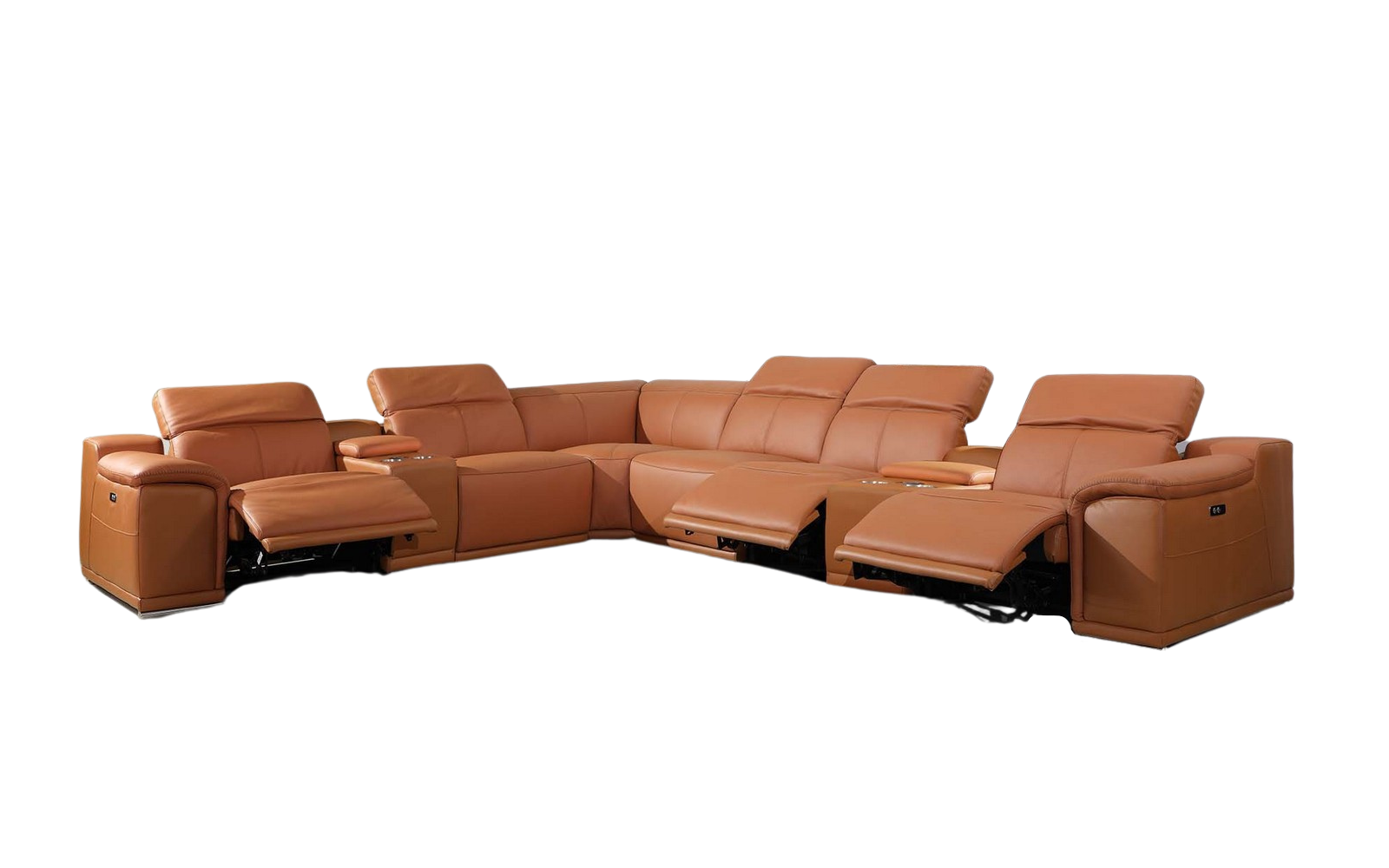 154" X 200" X 162".2 Camel Power Reclining 8Pc Sectional
