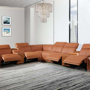 26"7" X 32"0 X 266".4 Camel Power Reclining 8Pc Sectional