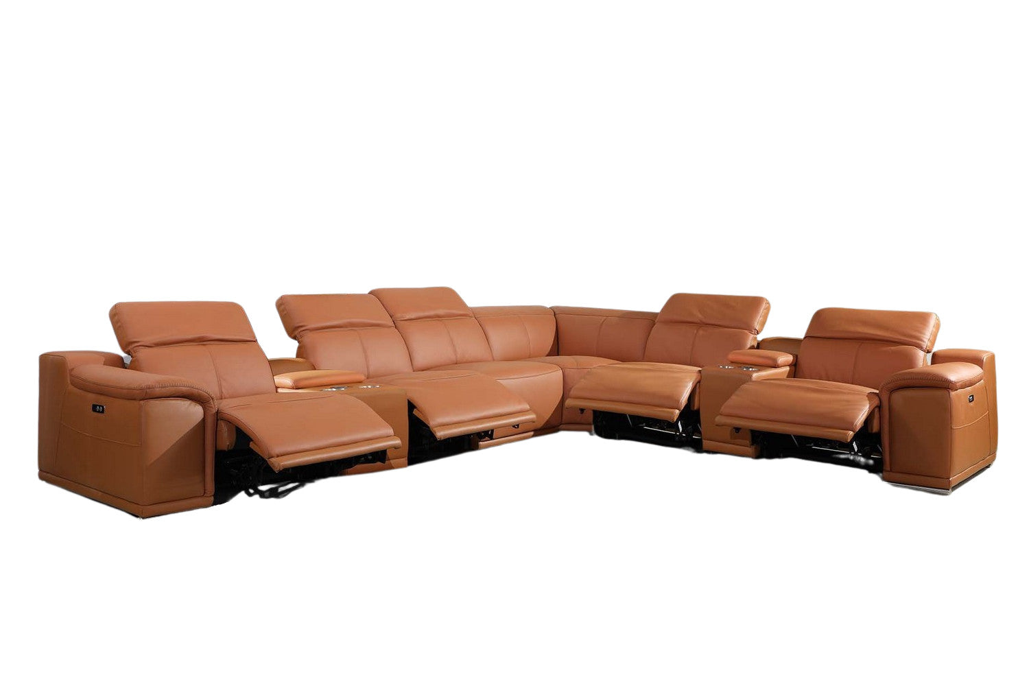 26"7" X 32"0 X 266".4 Camel Power Reclining 8Pc Sectional
