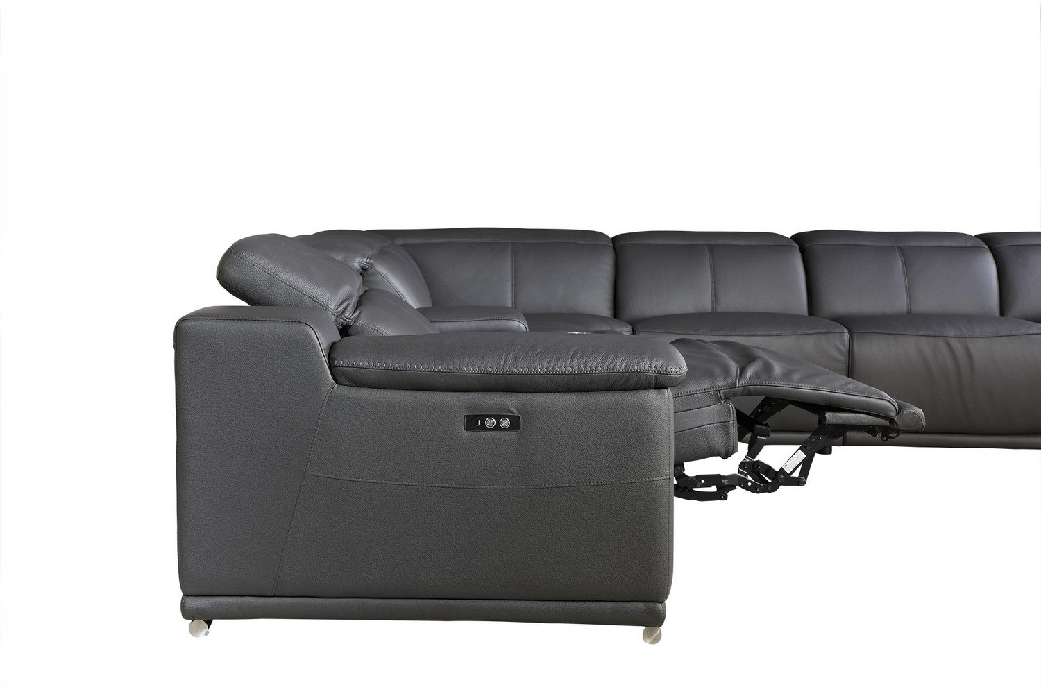 212" X 240" X 19"1.2" Dark Grey Power Reclining 6"Pc Sectional