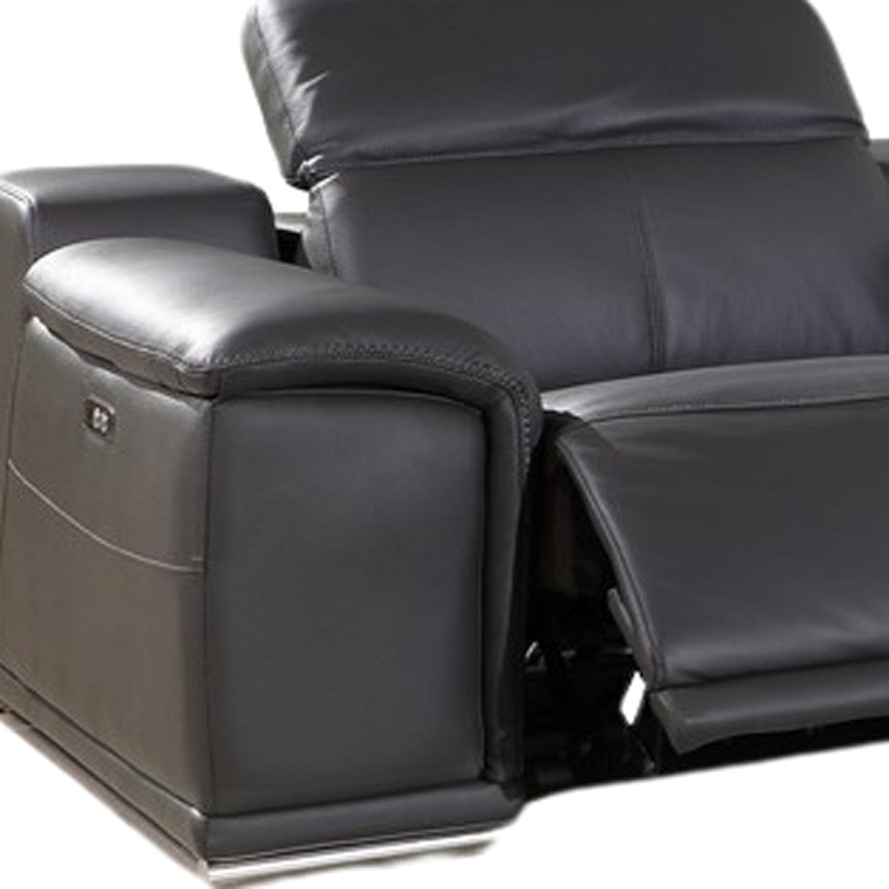 212" X 240" X 19"1.2" Dark Grey Power Reclining 6"Pc Sectional