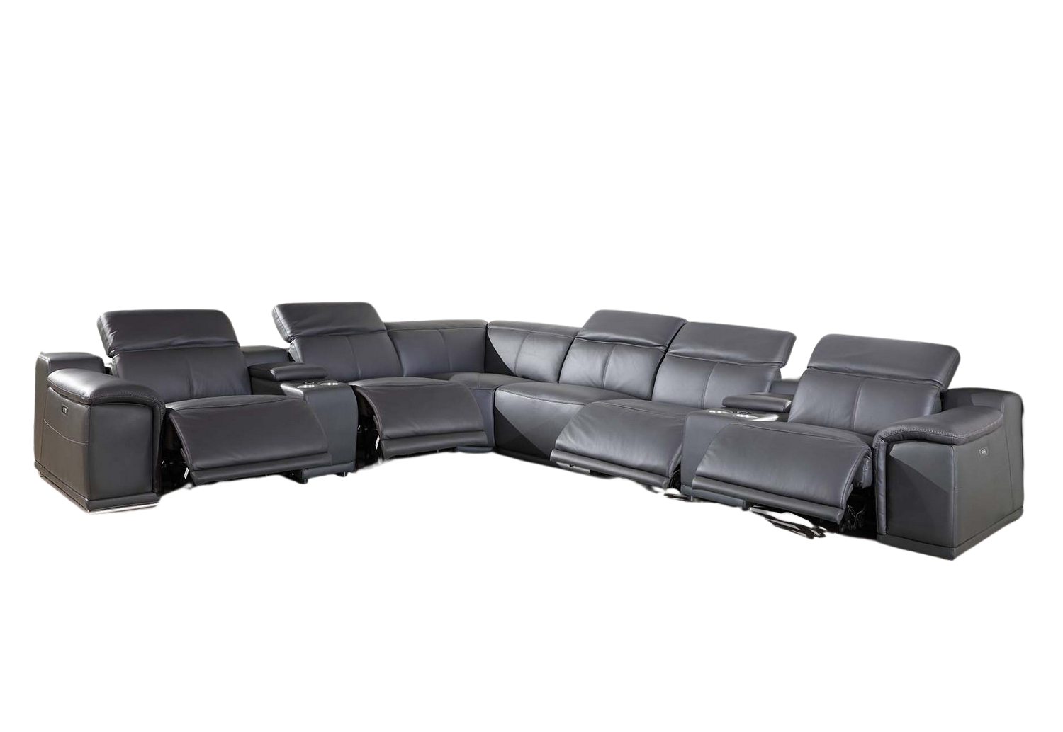 267" X 320" X 266.4" Dark Grey Power Reclining 8Pc Sectional