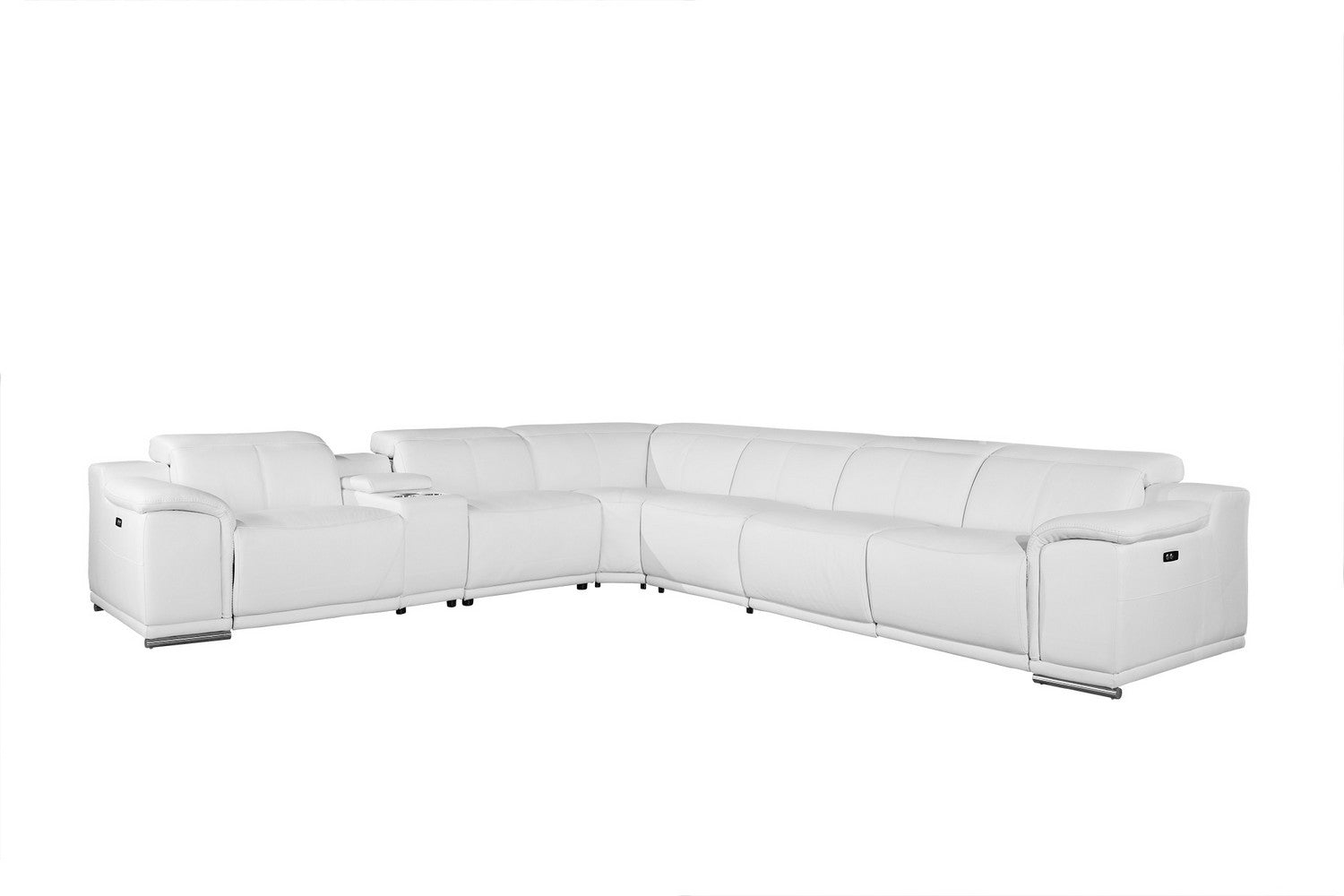 254" X 280" X 237.4" White Power Reclining 7Pc Sectional