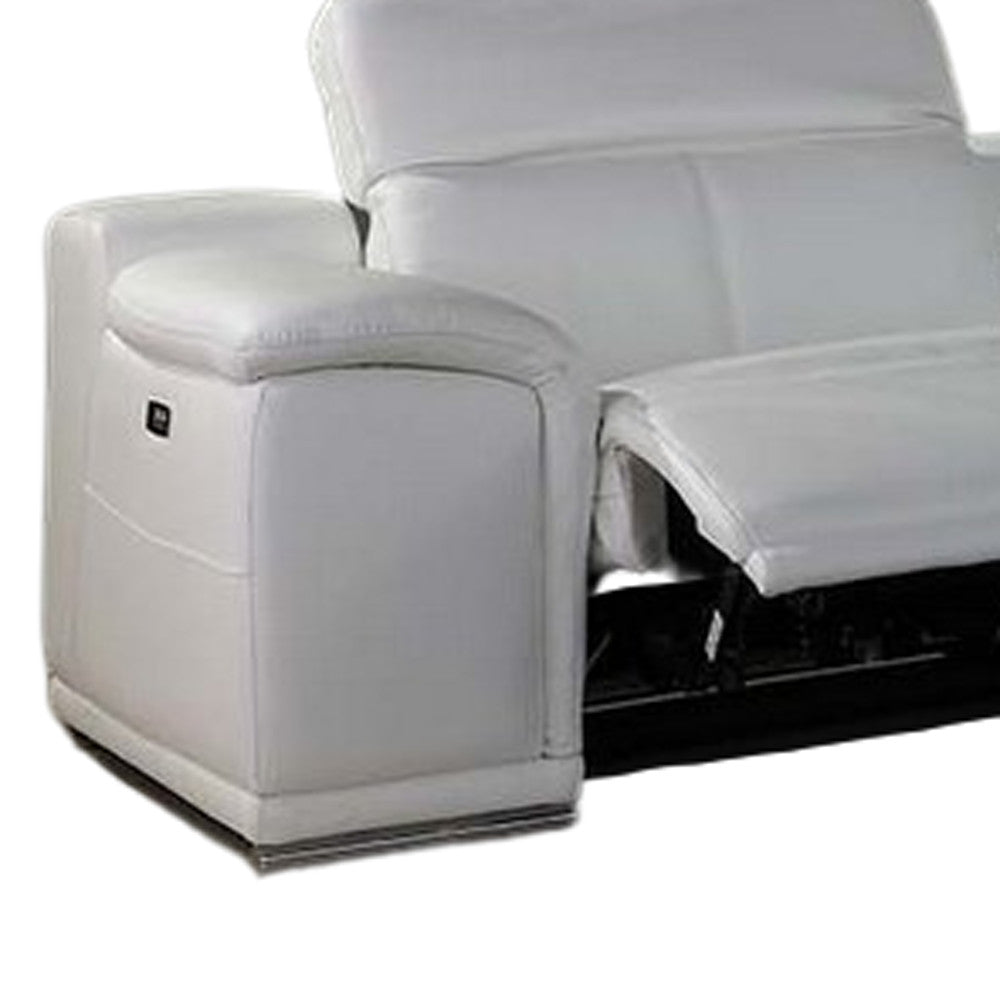 154" X 200" X 162.2" White Power Reclining 8Pc Sectional