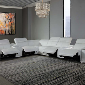 267" X 320" X 266.4" White Power Reclining 8Pc Sectional