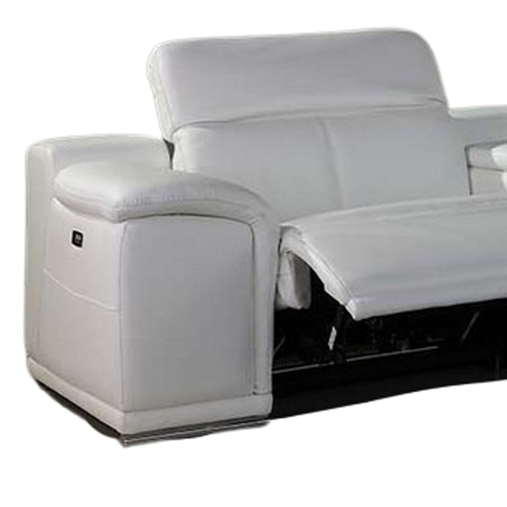 267" X 320" X 266.4" White Power Reclining 8Pc Sectional