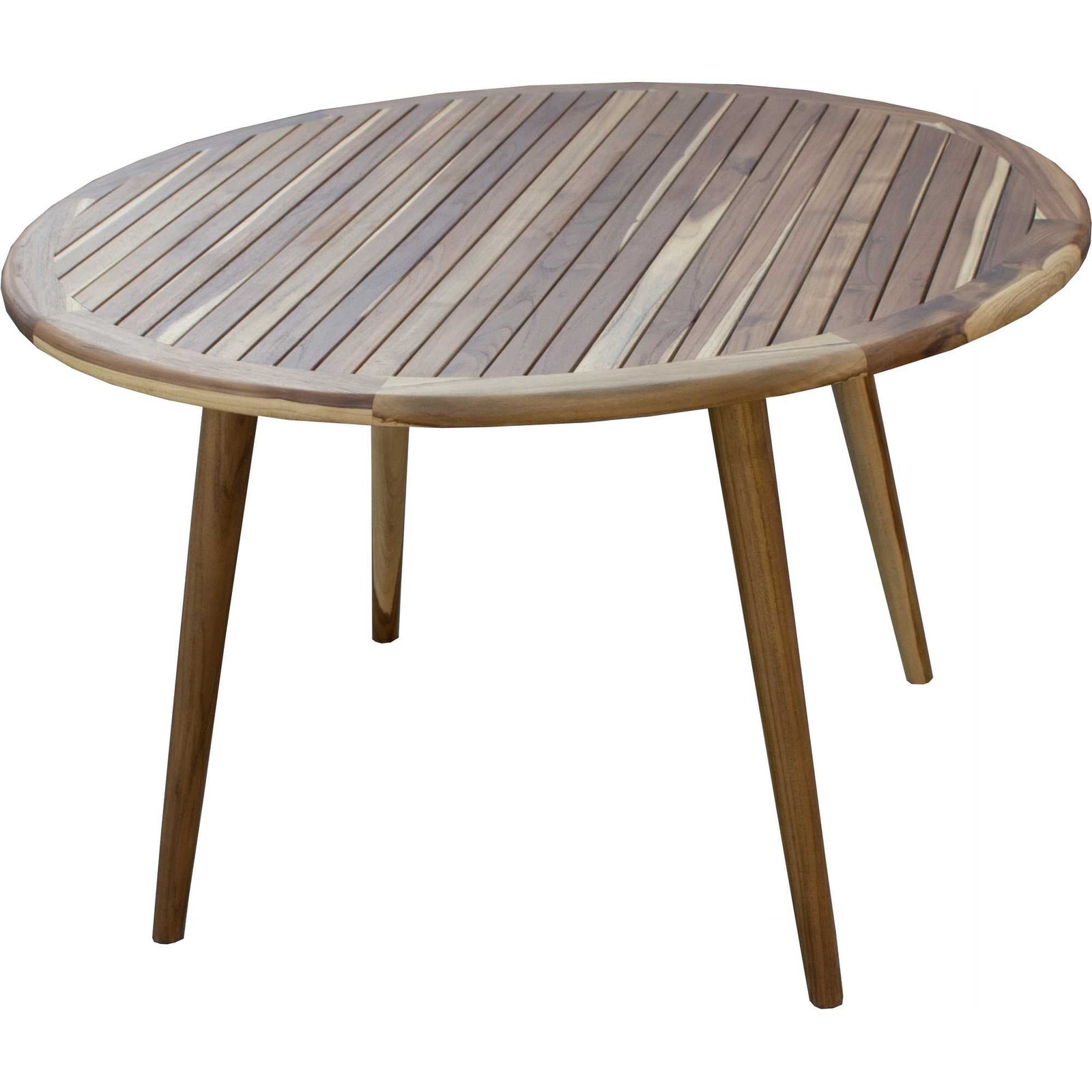Round Compact Teak Dining Table in Natural Finish 37"