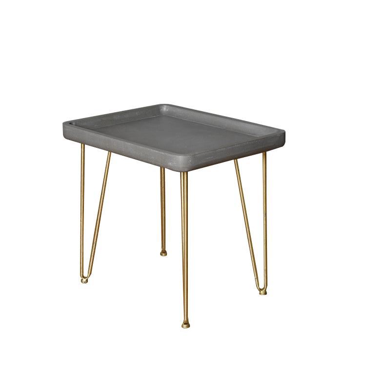 Contemporary Gray And Gold Finish Rectangle End Table 18"H