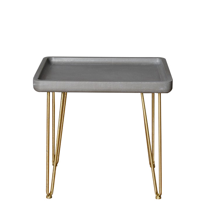 Contemporary Gray And Gold Finish Rectangle End Table 18"H