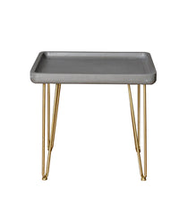Contemporary Gray And Gold Finish Rectangle End Table 18