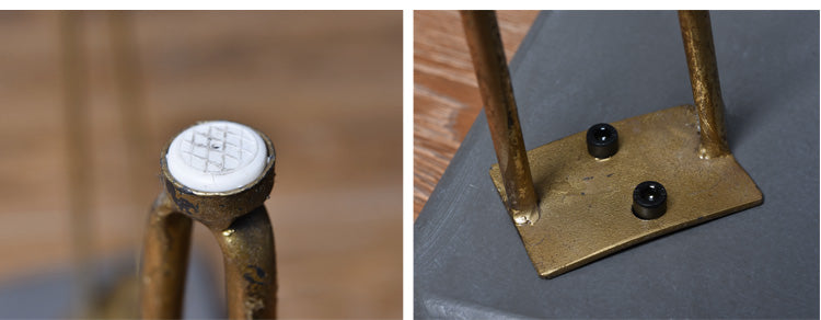 Contemporary Gray And Gold Finish Rectangle End Table 18"H