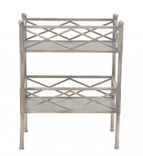 Stylish Brushed Silver 2 Shelf Serving Cart Or Bookcase