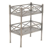 Stylish Brushed Silver 2 Shelf Serving Cart Or Bookcase