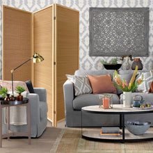 Light Bamboo 3 Panel Room Divider Screen 6