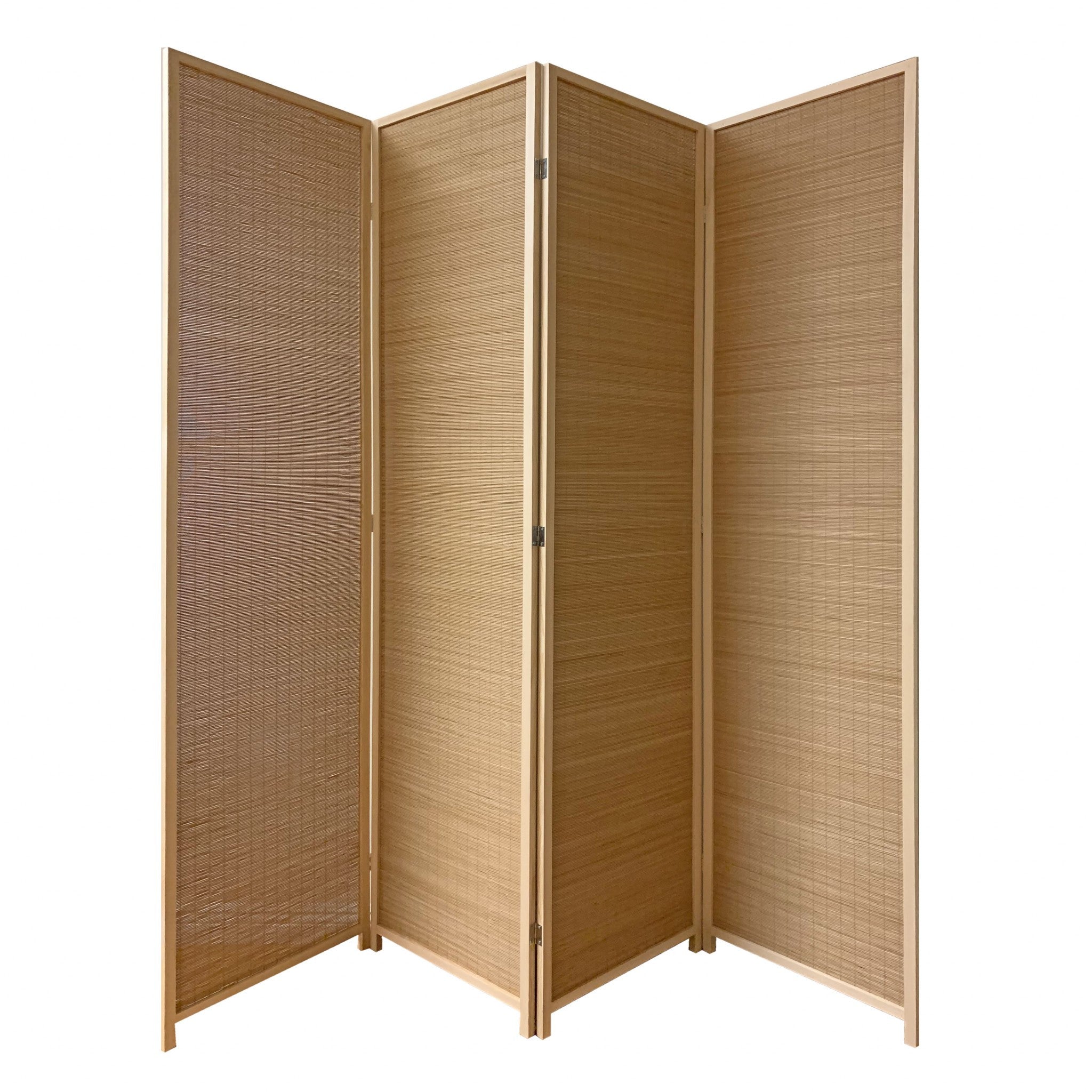 Light Bamboo 3 Panel Room Divider Screen 6"