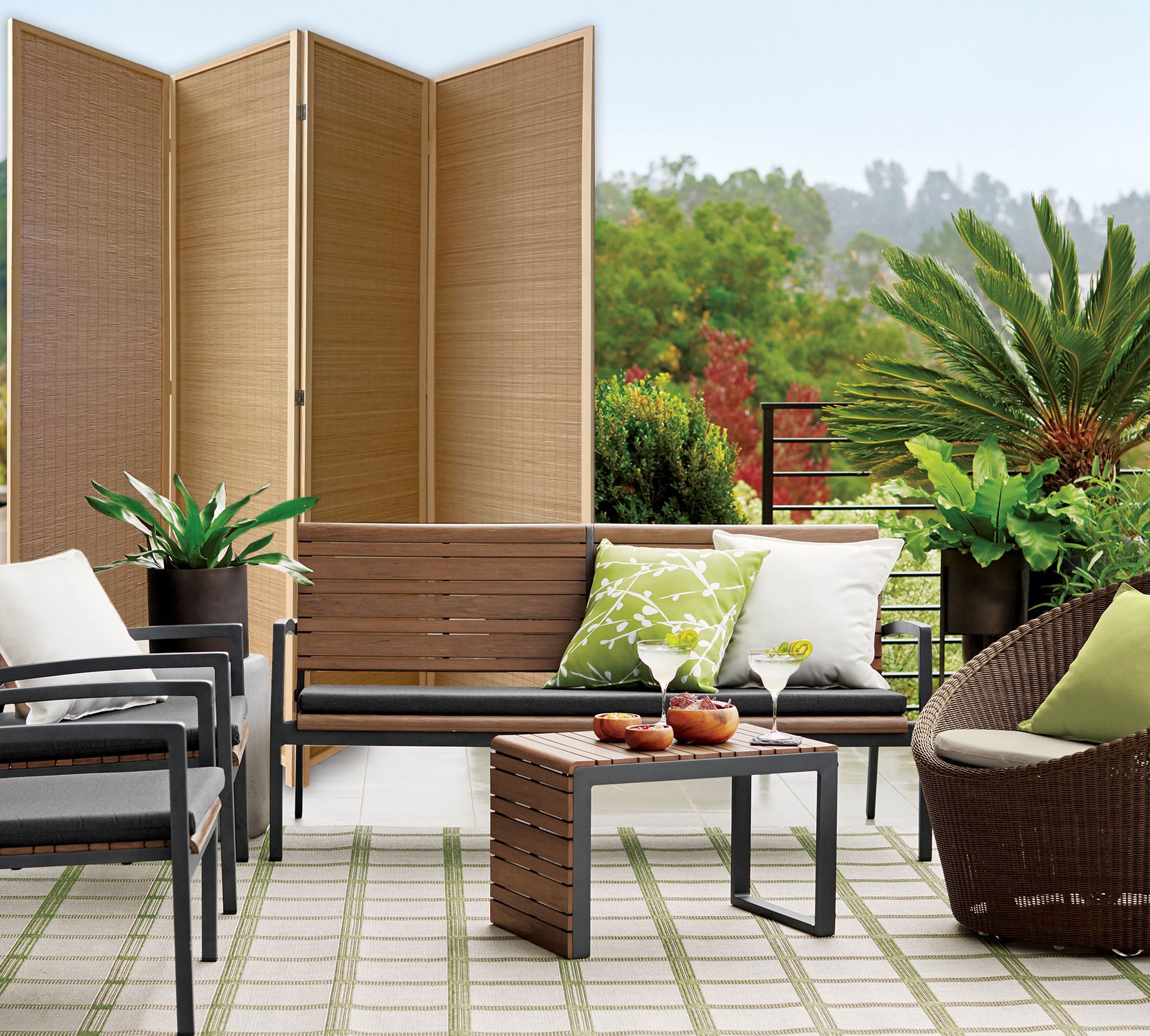 Light Bamboo 3 Panel Room Divider Screen 6"