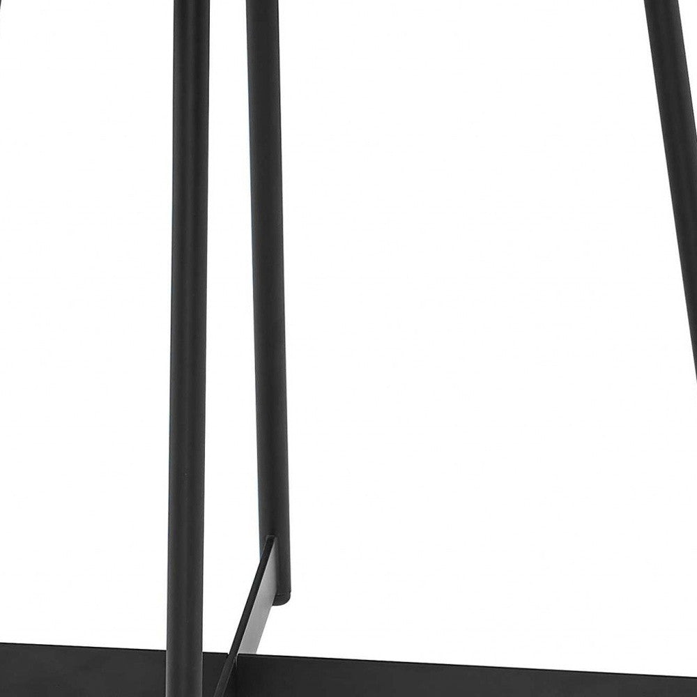 Mesa auxiliar redonda de 21.66" x 21.66" x 22.05" en nogal americano y negro