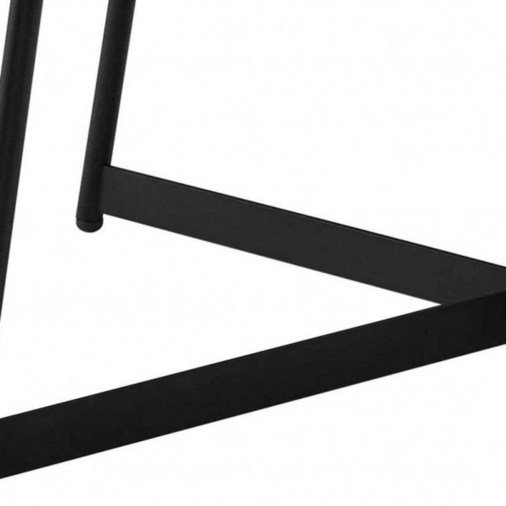 Mesa de centro redonda de madera fabricada en nogal y negro de 35"