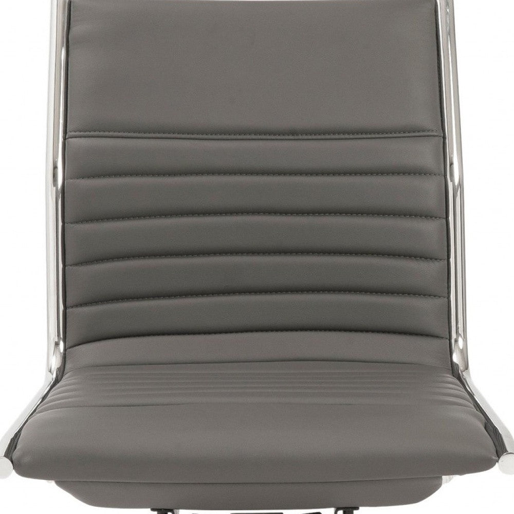 26.38" X 25.99" X 38.19" Low Back Office Chair Without Armrests In Gray With Chromed Steel Base