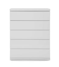 36 X 20 X 47 Gloss White Stainless Steel 5 Drawer Chest