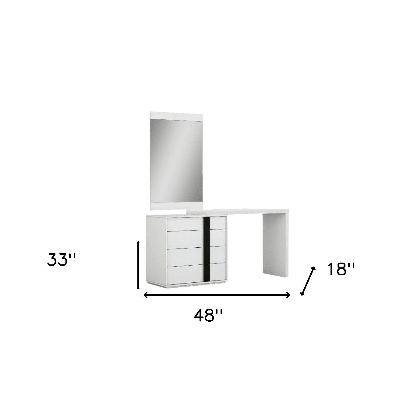 48 X 18 X 33 White Double Dresser Extension