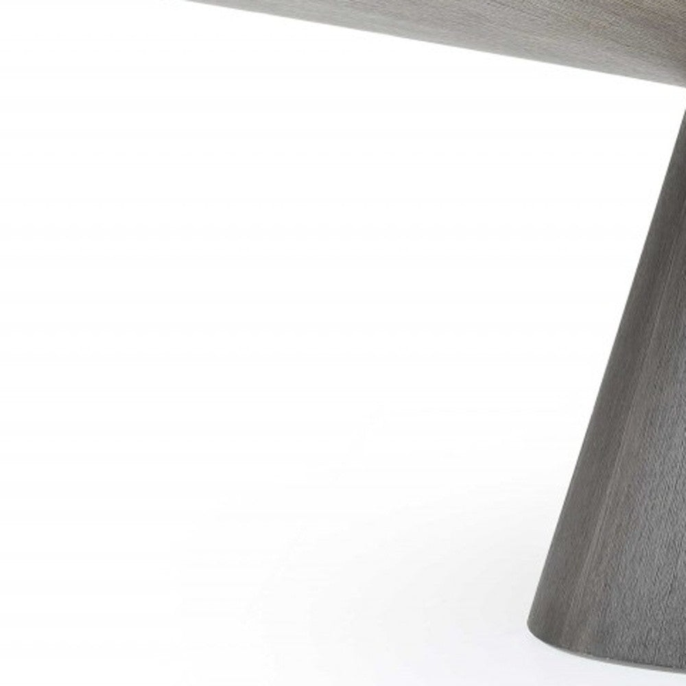 Gray Oak0 Veneer Oval Dining Table 95 x 43 x 30