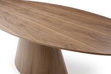 Walnut Veneer Oval Dining Table 95 x 43 x 30