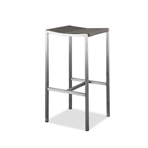 Set Of 4 Stainless Steel Square Bar Stool